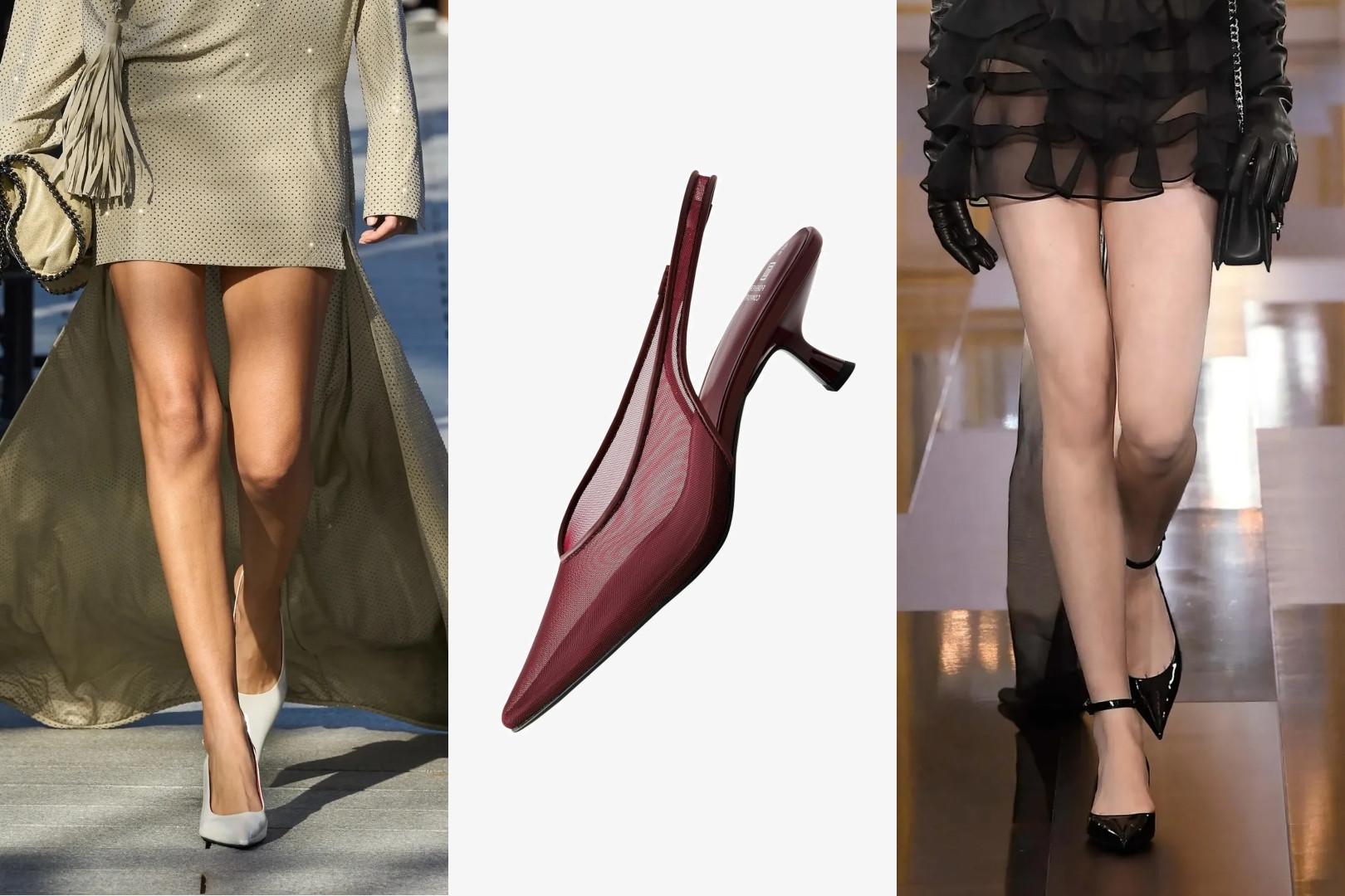 Si lo que buscas son un par de zapatos elegantes que puedas usar con cualquier look tu elección deben ser unos Kitten Heels, estos zapatos han crecido en popularidad desde finales del año pasado y definitivamente se siguen viendo para esta temporada. El tacón bajo es el aliado perfecto para elevar tu look sin quitarle la comodidad. 