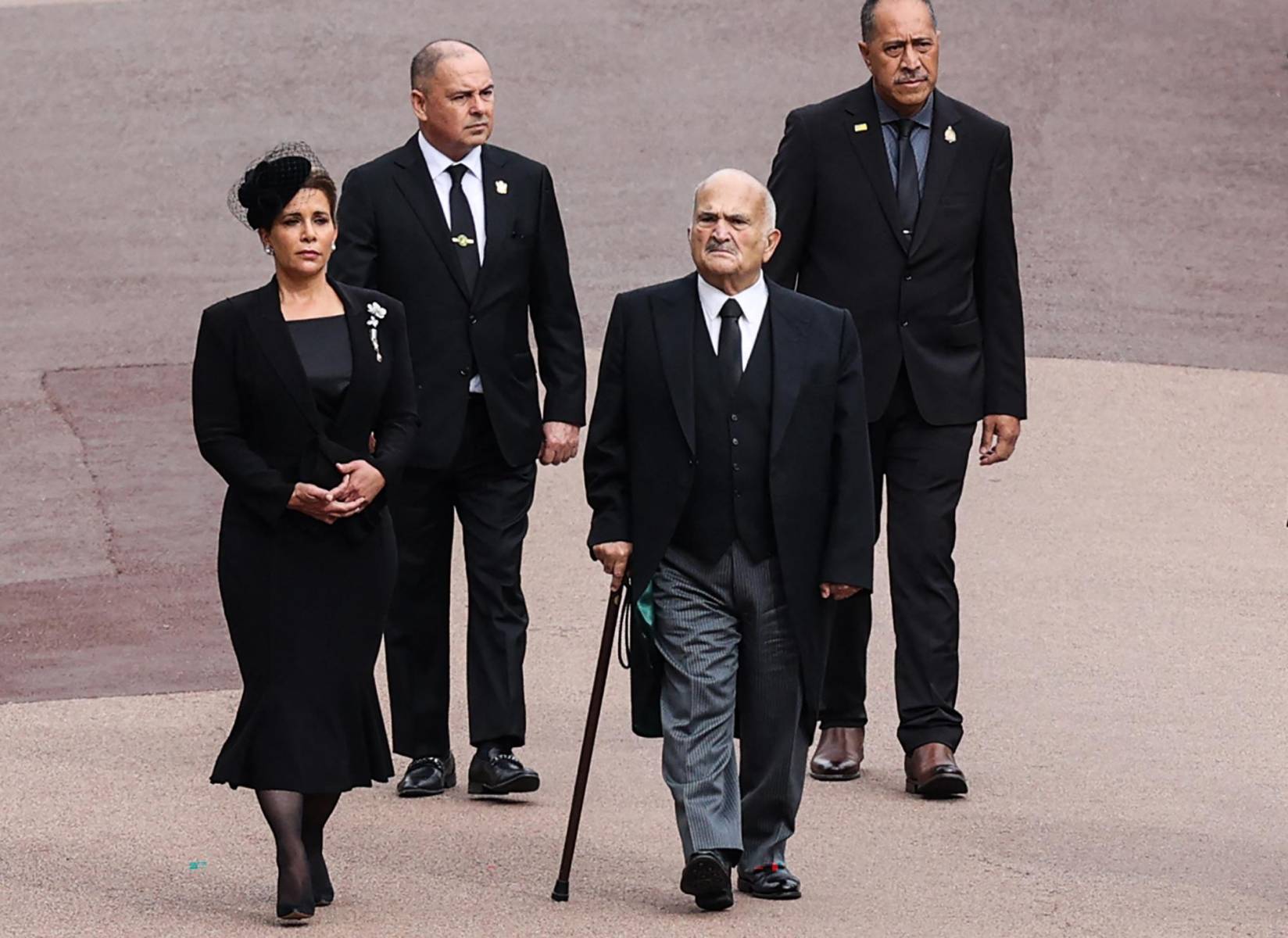 La princesa Haya Bint al-Hussein de Jordania llega a la iglesia de St George (Photo by ADRIAN DENNIS / POOL / AFP)