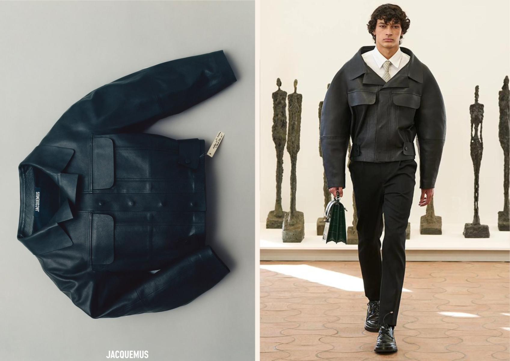 Le Blusón Pilota, una chaqueta en cuero de Jacquemus. 