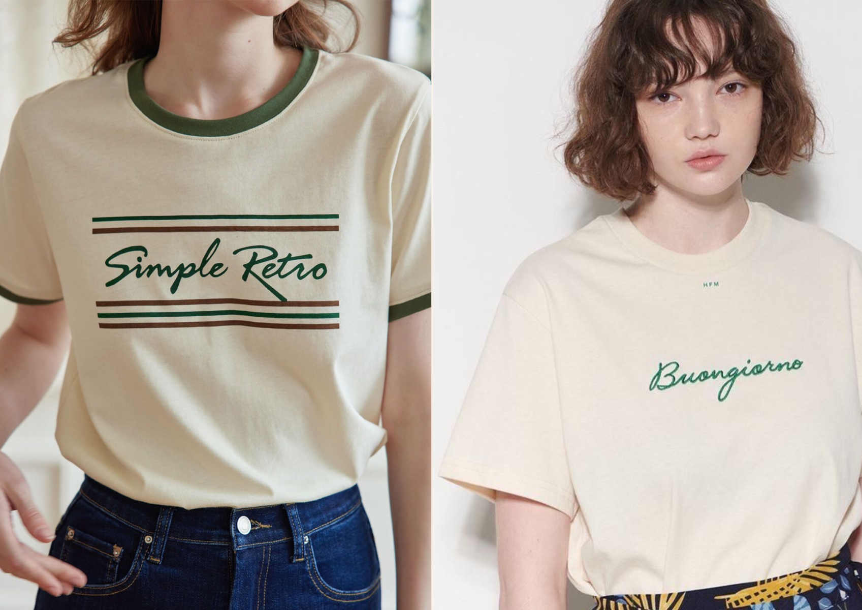 Camiseta simples, con mangas oversized.