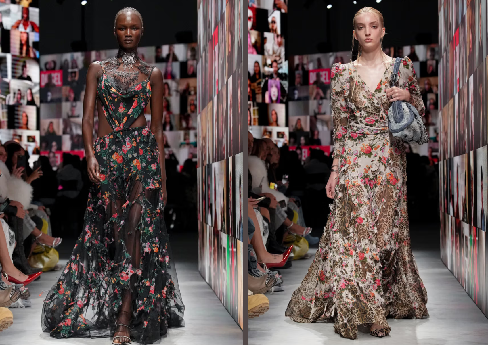 Vestidos con estampados florales.