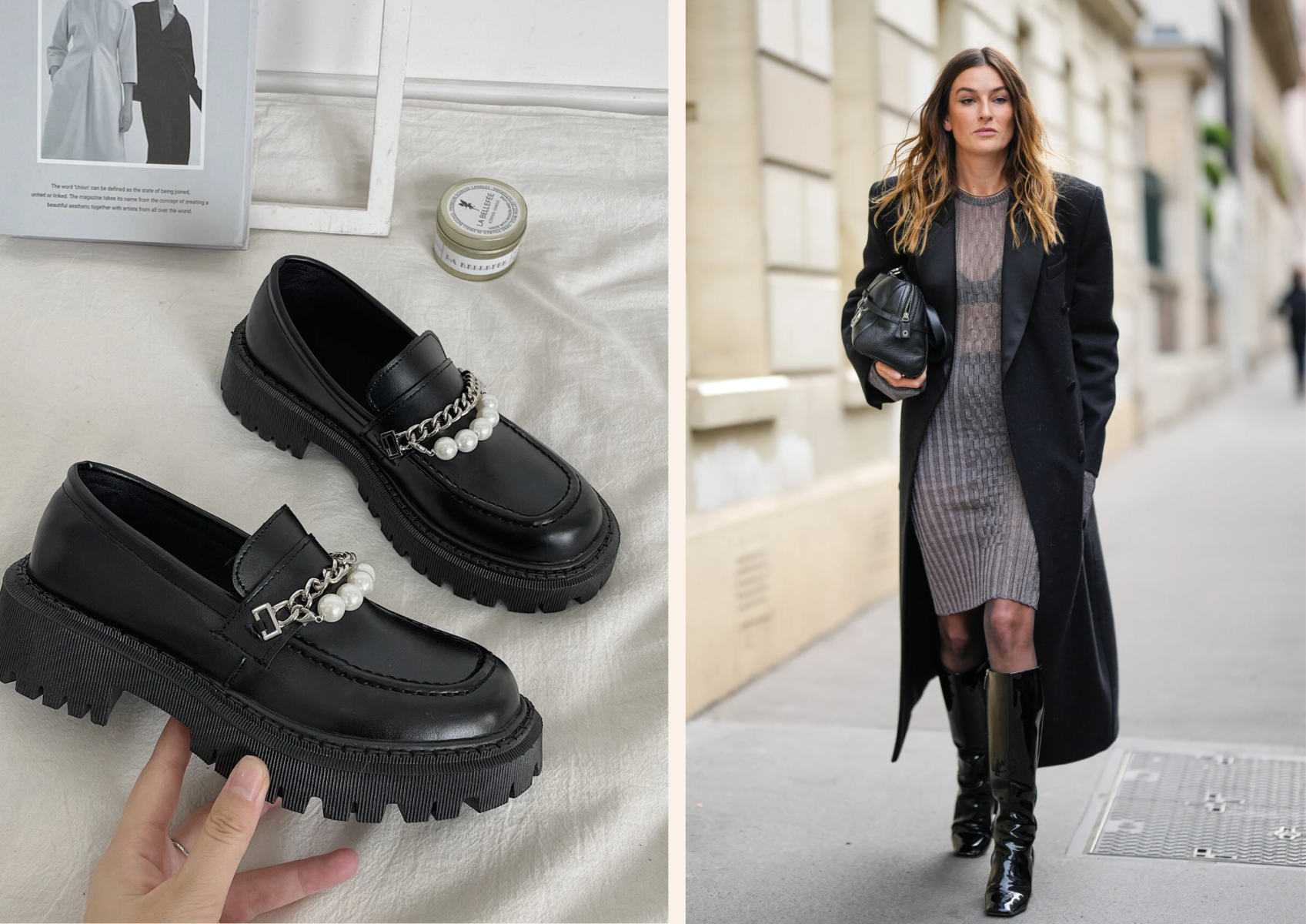 <b>Calzado clásico</b>Utiliza modelos clásicos y atemporales, como mocasines de cuero o el estilo de zapatos Oxford. Estas opciones complementarán a la perfección tu atuendo, añadiendo un toque de clase y tradición. Si prefieres un toque más femenino y te gustan los zapatos altos, considera elegir unas botas o unos tacones clásicos.