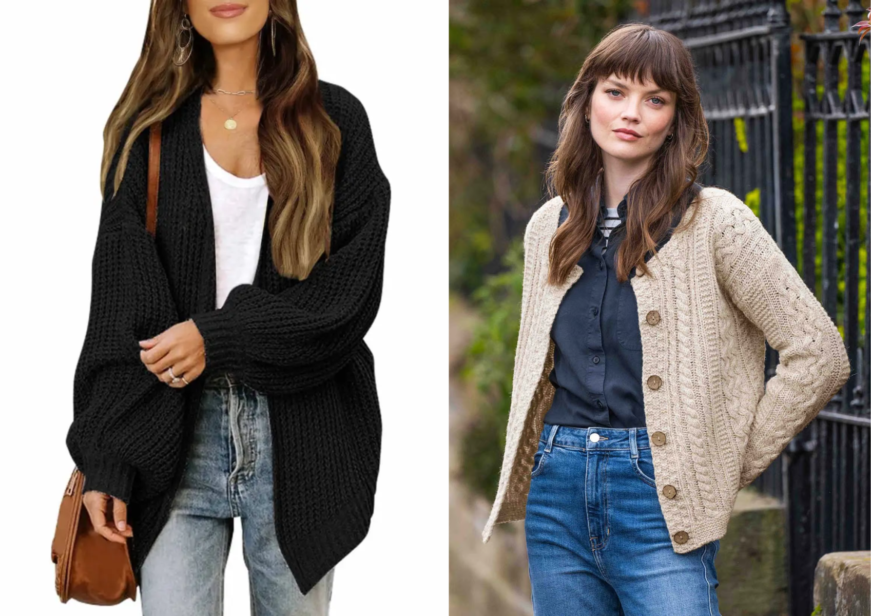 Cardigans sueltos.