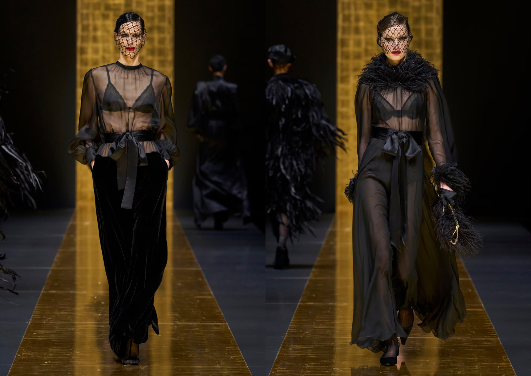 El lazo en blusas transparentes.