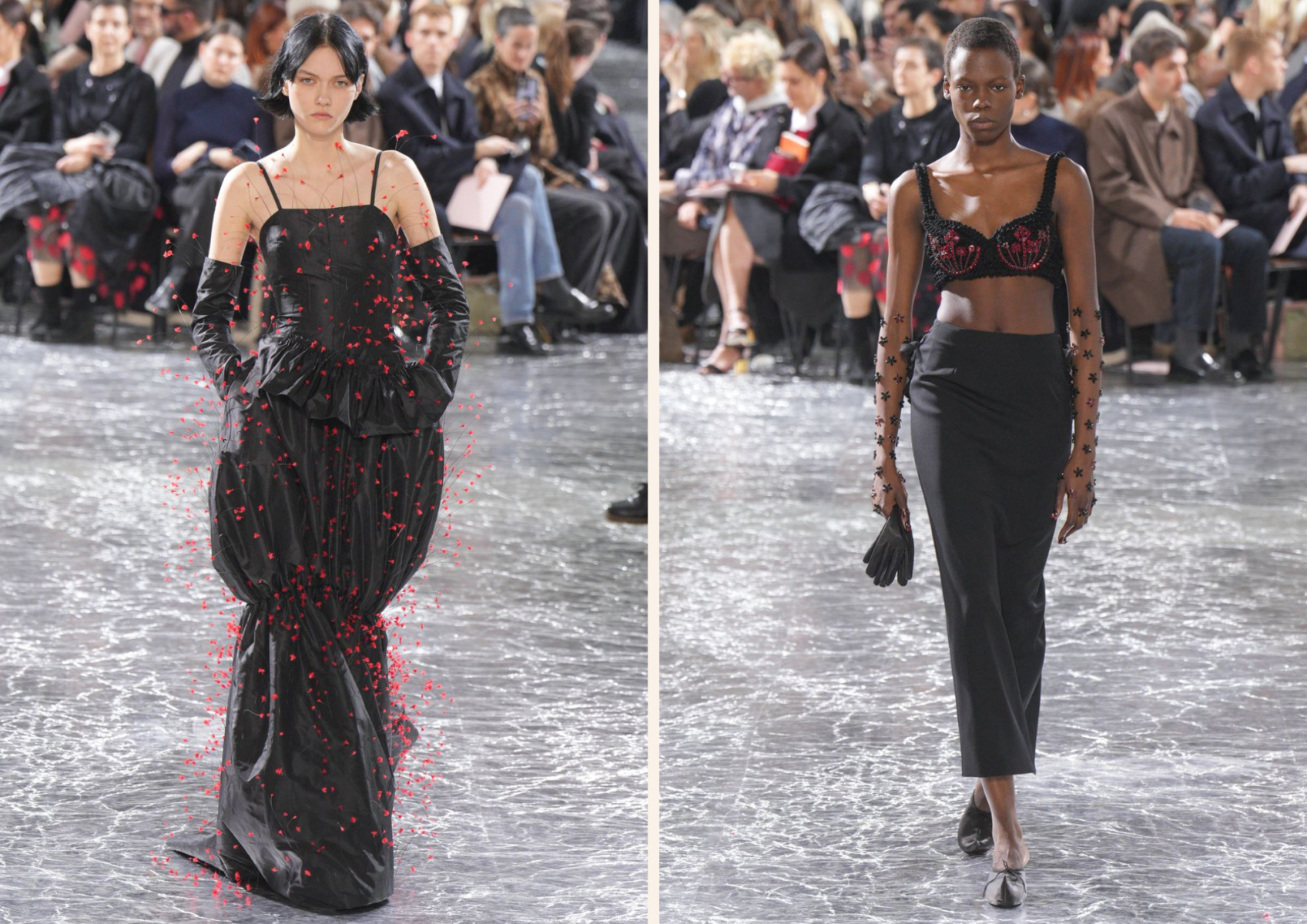 Vestidos y prendas con detalles románticos y juveniles.