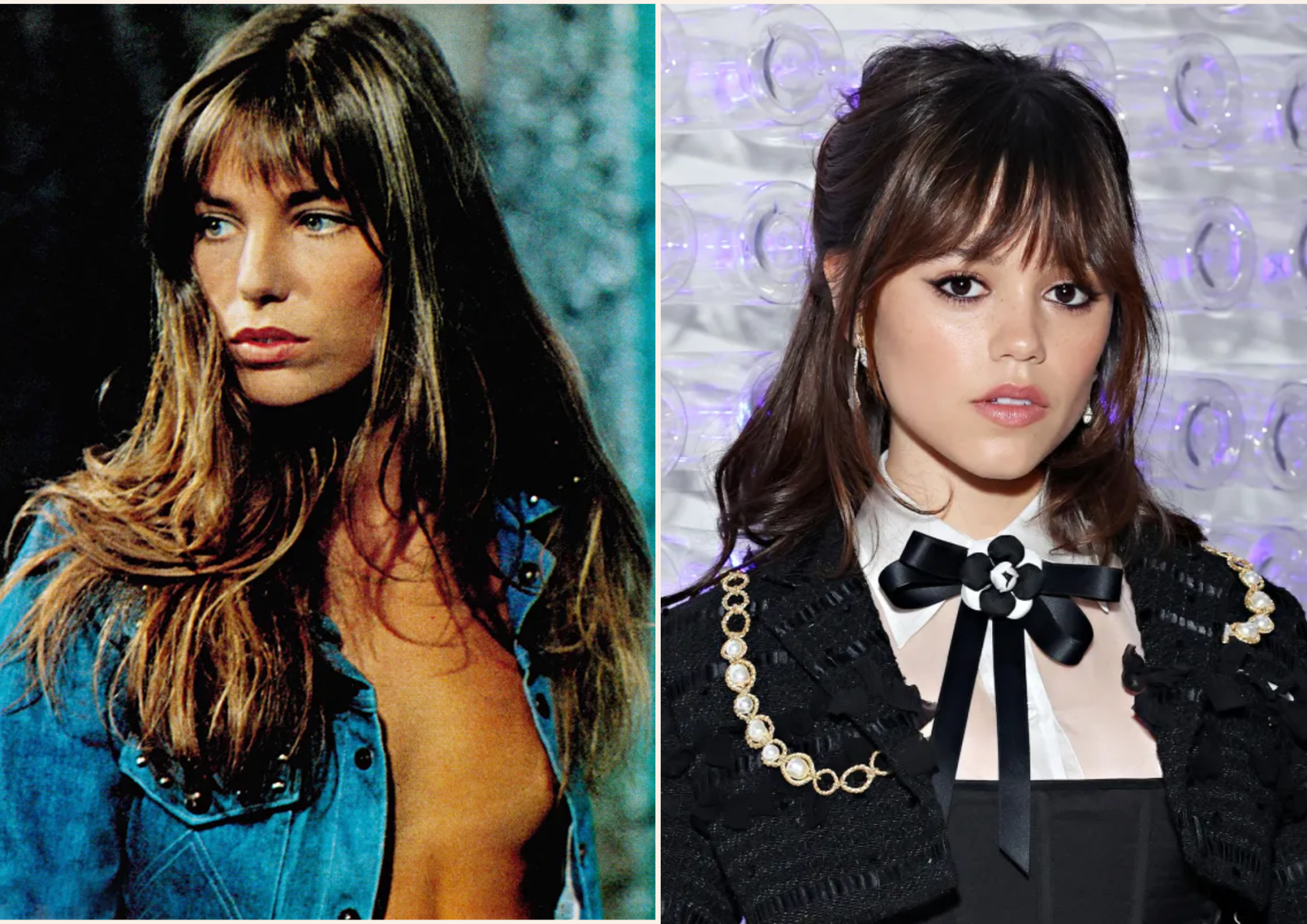 <b>Fleco estilo Jane Birkin</b>Es una opción de flequillo inspirada en el icónico estilo de la actriz y cantante Jane Birkin de los años 60 y 70. Se caracteriza por ser ligero, despeinado y ligeramente largo, generalmente llegando hasta las cejas o un poco más abajo. Este flequillo se peina hacia un lado o se deja caer en el centro, creando un aspecto natural y bohemio. Es un estilo atemporal que añade un toque de sofisticación y frescura al rostro, complementando una variedad de cortes de cabello y estilos personales.