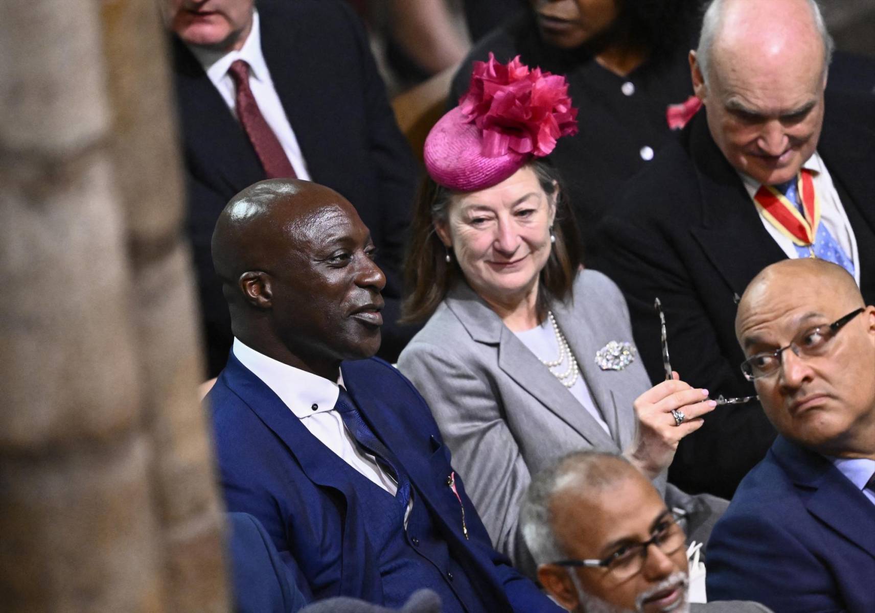 El diseñador Ozwald Boateng, Lord-Lieutenant de Worcestershire y Beatrice Grant 
