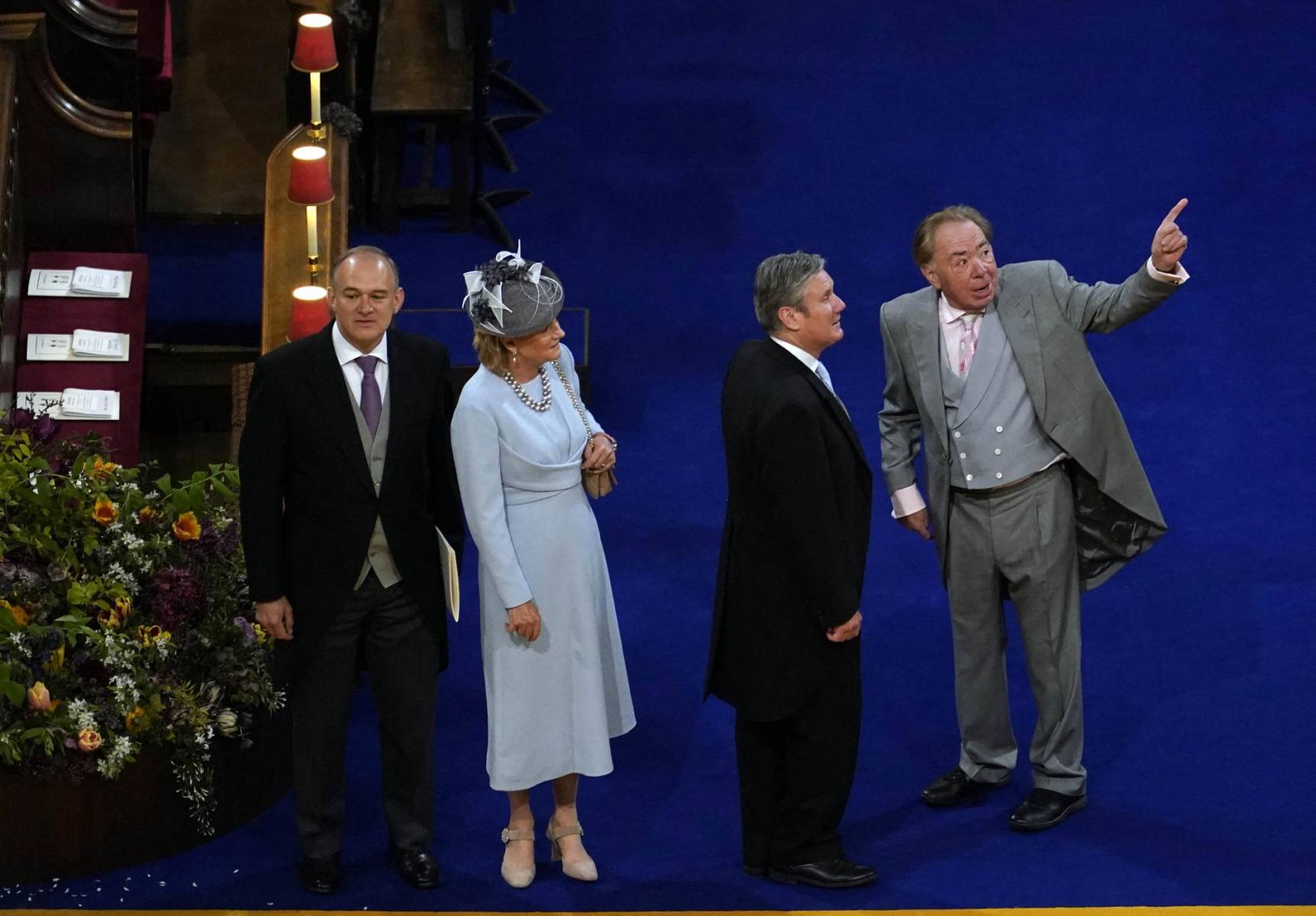  Keir Starmer, Andrew Lloyd Webber y Ed Davey 