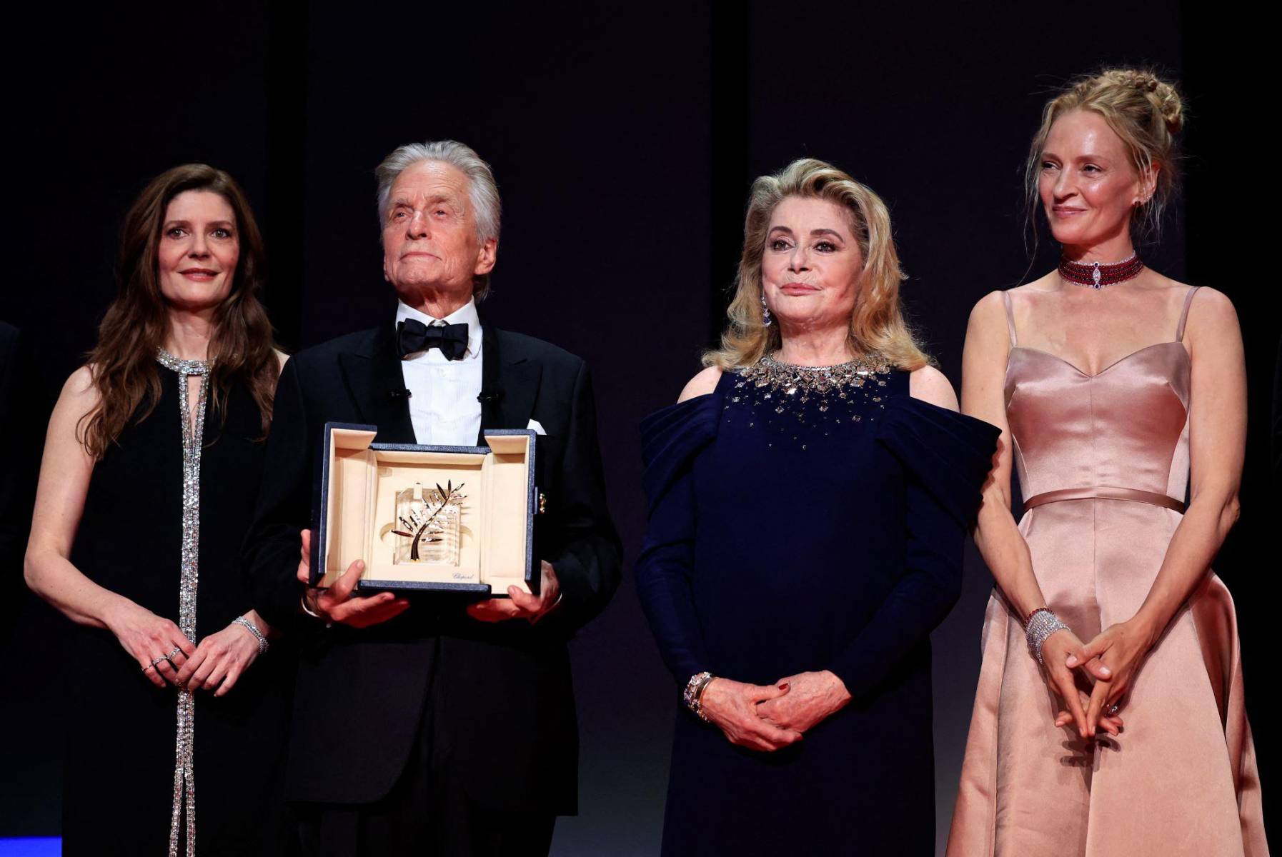 Chiara Mastroianni, Michael Douglas, Catherine Deneuve y Uma Thurman