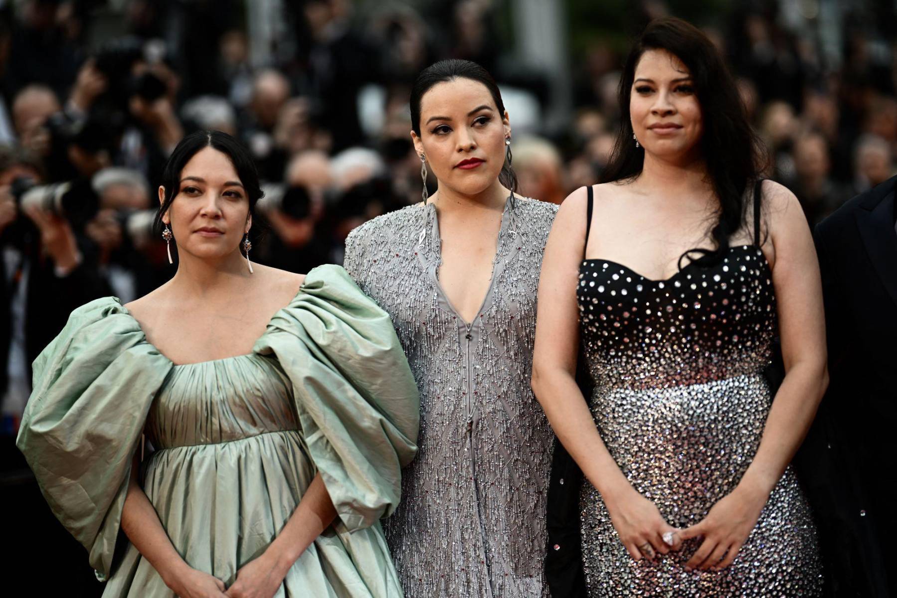 Las actrices del elenco de Killers of the Flower Moon: Jillian Dion, Janae Collins y Cara Jade Myers 