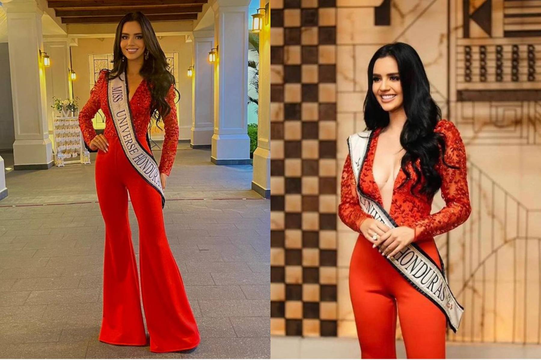 Mientras se encontraba en El Salvador, Zu Clemente llevó un impresionante jumpsuit de color rojo, diseñado por el talentoso creador hondureño Ariel Perdomo.