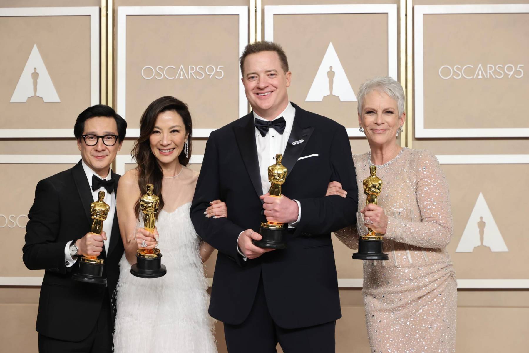 Brendan Fraser, Jamie Lee Curtis, Michelle Yeoh y Ke Huy Quan recibieron su primera estatuilla en la 95 edición de los Óscar. 
