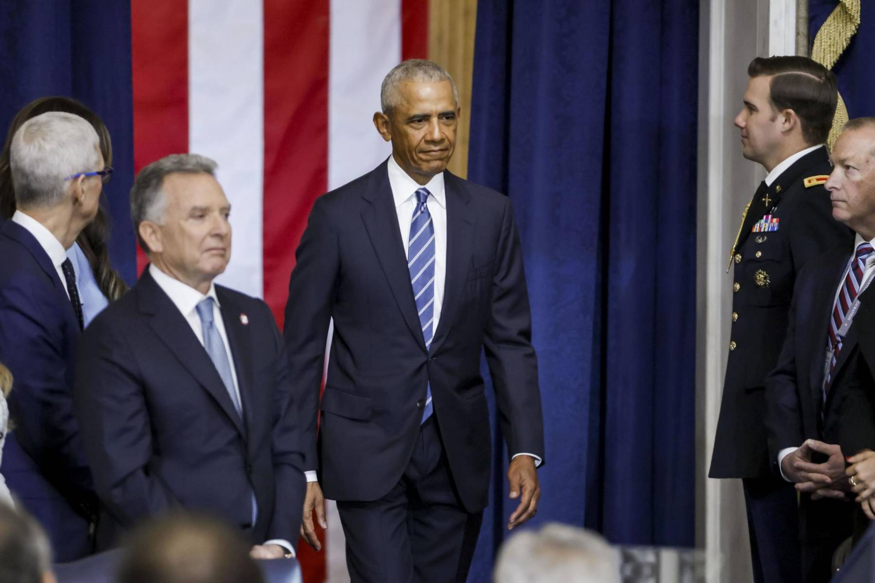 Barack Obama a su llegada a la toma de posesión 