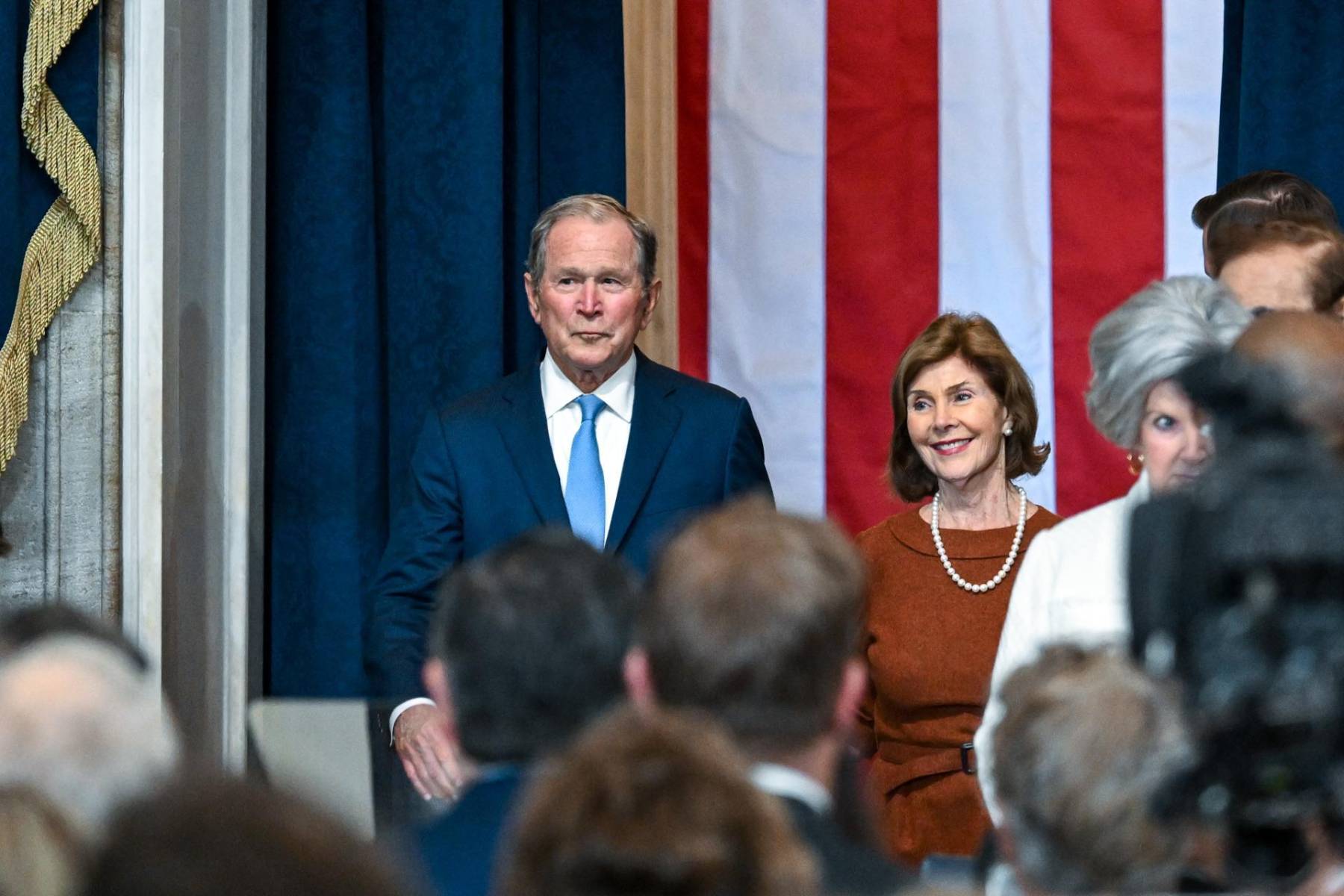 El ex presidente George W. Bush y su esposa Laura Bush
