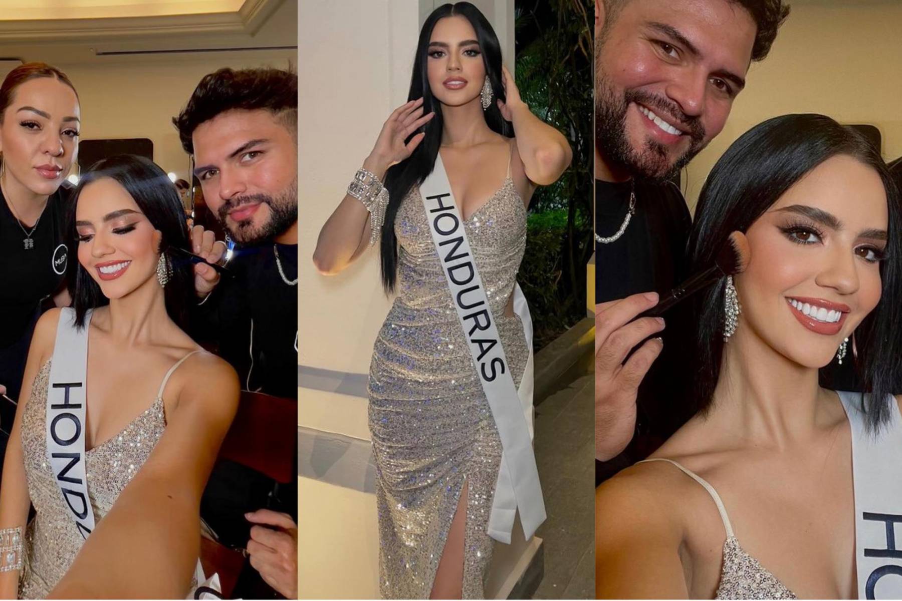 Zu deslumbró con un glamuroso vestido de lentejuelas plateado de Fancy Boutique y un maquillaje impecable de MUBA Cosmetics.