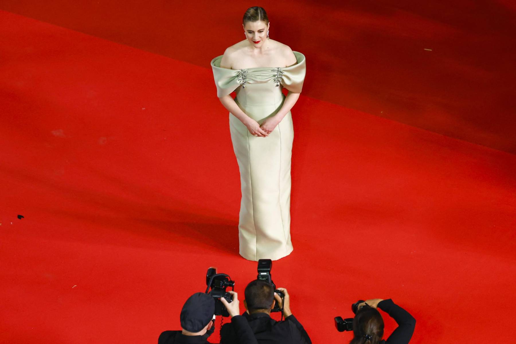 Greta Gerwig a su llegada al estreno de "The Shrouds" 