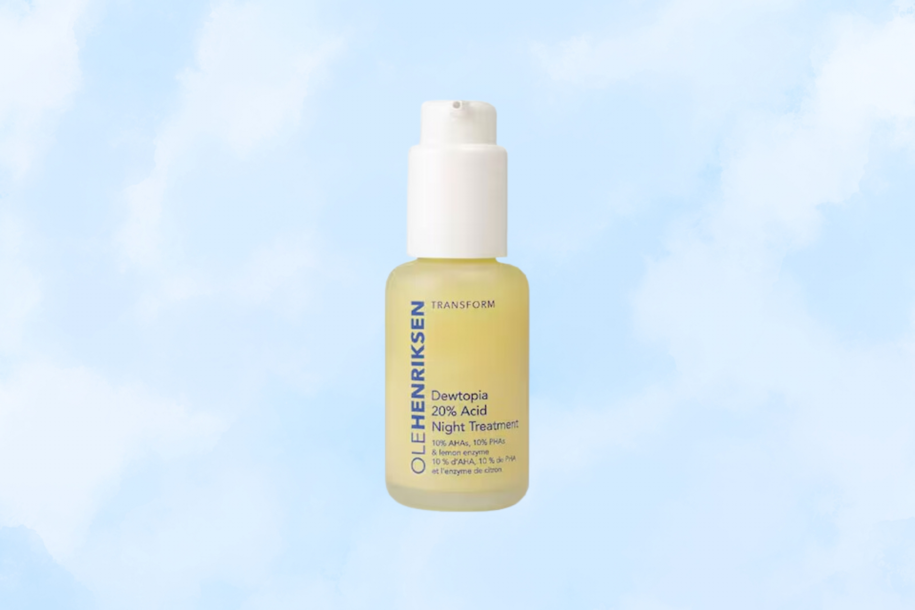 <b>Dewtopia 20% Acid Night Treatment’, de Olehenriksen</b>: Finaliza su rutina nocturna con este potente sérum que alisa la textura de la piel y combate manchas oscuras y arrugas con su mezcla de ácidos al 20%. El zumo de aloe vera, savia de abedul y agua de algodón hidratan y previenen irritaciones.