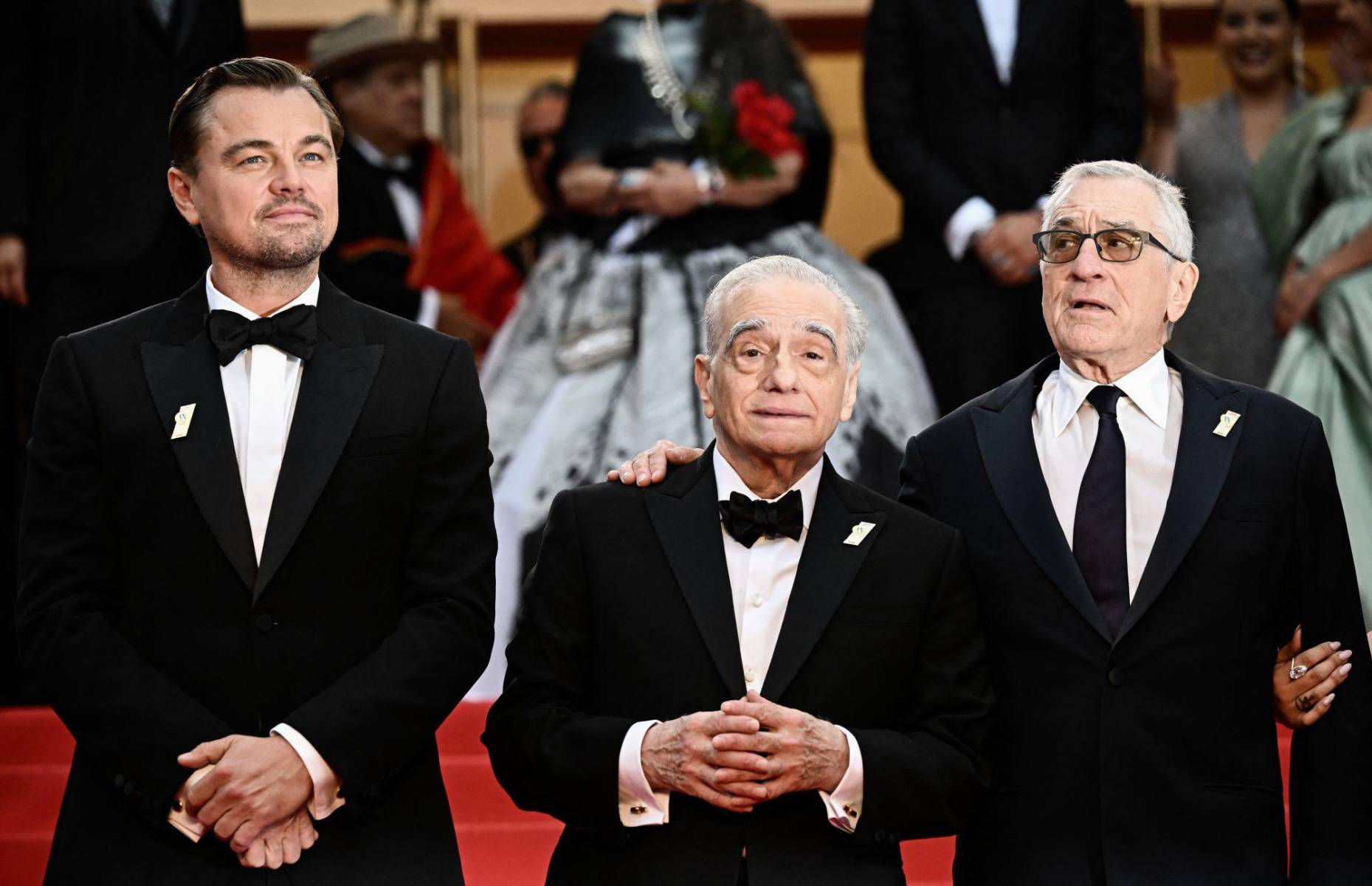 El director y los protagonistas de Killers of The Flower Moon, Martin Scorsese con Leonardo DiCaprio y Robert De Niro