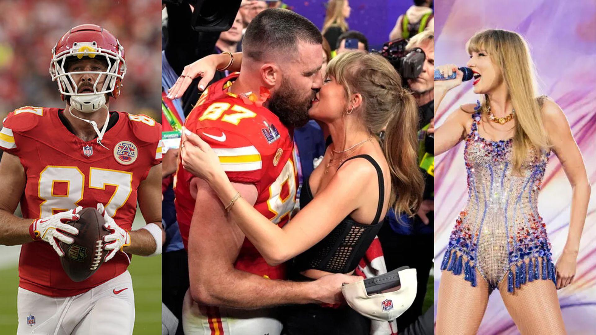 Taylor Swift y Travis Kelce: El disfraz perfecto para una swiftie y un amante de los deportes, puedes combinar un look del Eras Tour con el uniforme de Travis.