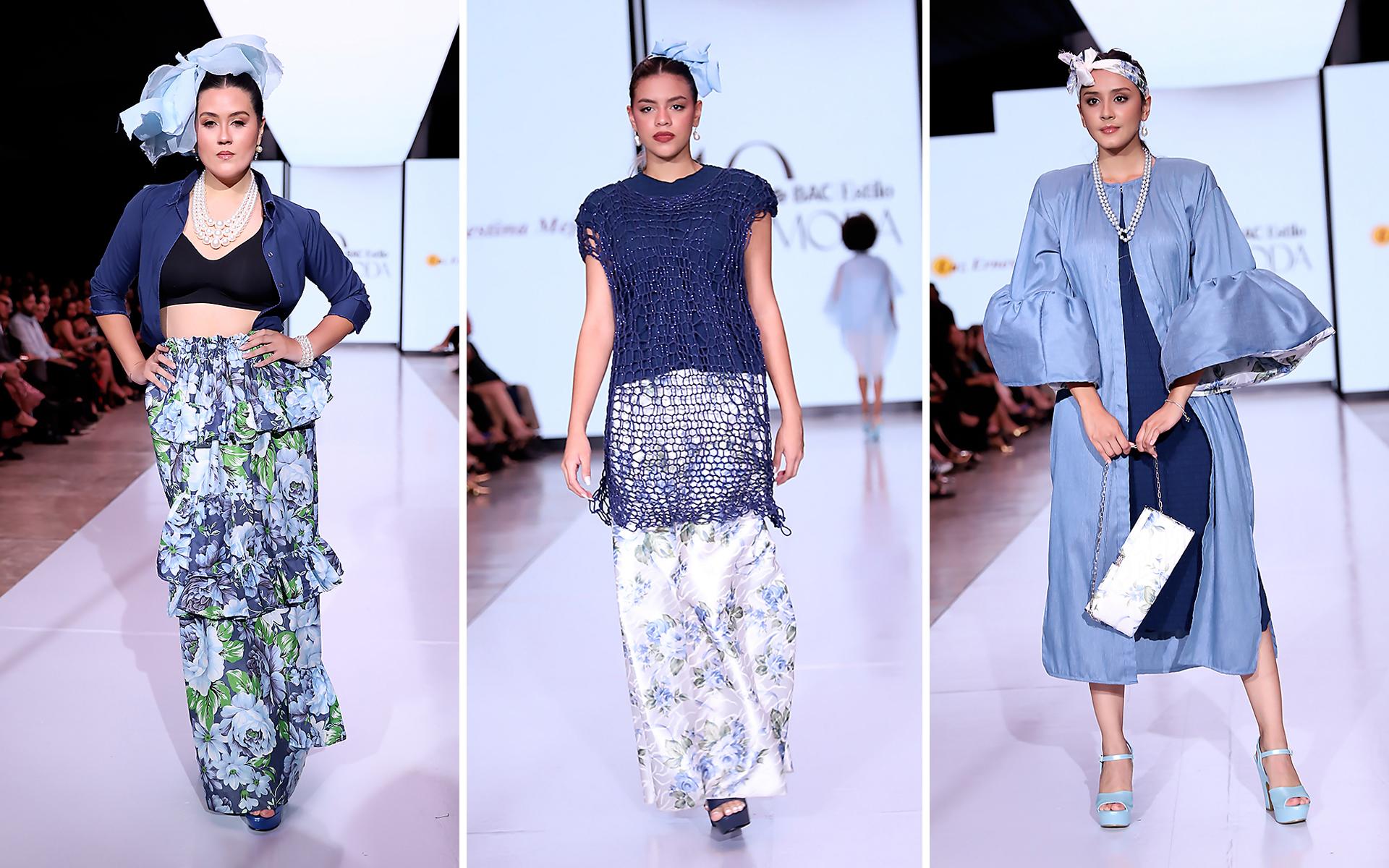 Una propuesta muy personal, donde las texturas artesanales evocan la neblina del misterio. Así es Rosas Azules, la colección Primavera-Verano 2026 de Luz Ernestina Mejía, presentada en la décima edición de BAC Estilo Moda. Cortes fluidos y precisos que realzan la silueta definen cada prenda, marcando el paso con una elegancia atemporal. Faldas amplias con peplum, mangas abullonadas y vestidos de líneas relajadas construyen un aura de confort femenino y sofisticación natural que se complementa con tocados audaces y mini bags en crochet.