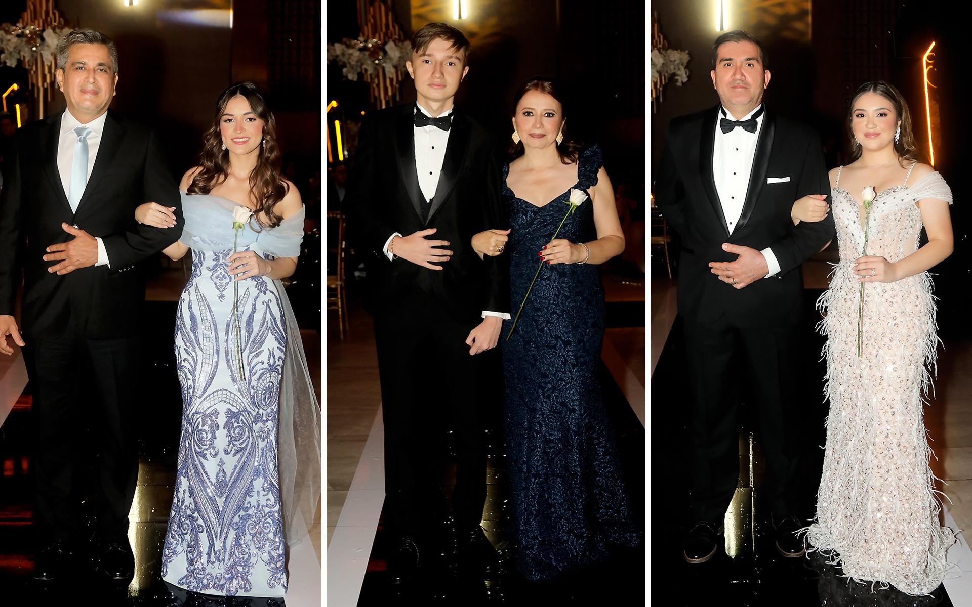 El Salón Copantl Convention Center fue el escenario para una noche inolvidable, organizada por la junta de padres de familia de la generación 2025 de Western International School, con motivo de su graduación de secundaria. Uno de los momentos más emotivos fue el desfile de padres e hijos sobre una pasarela negra con efecto espejo, que los condujo a la pista acrílica donde compartieron un emotivo vals al ritmo de “One Call Away” de Charlie Puth.