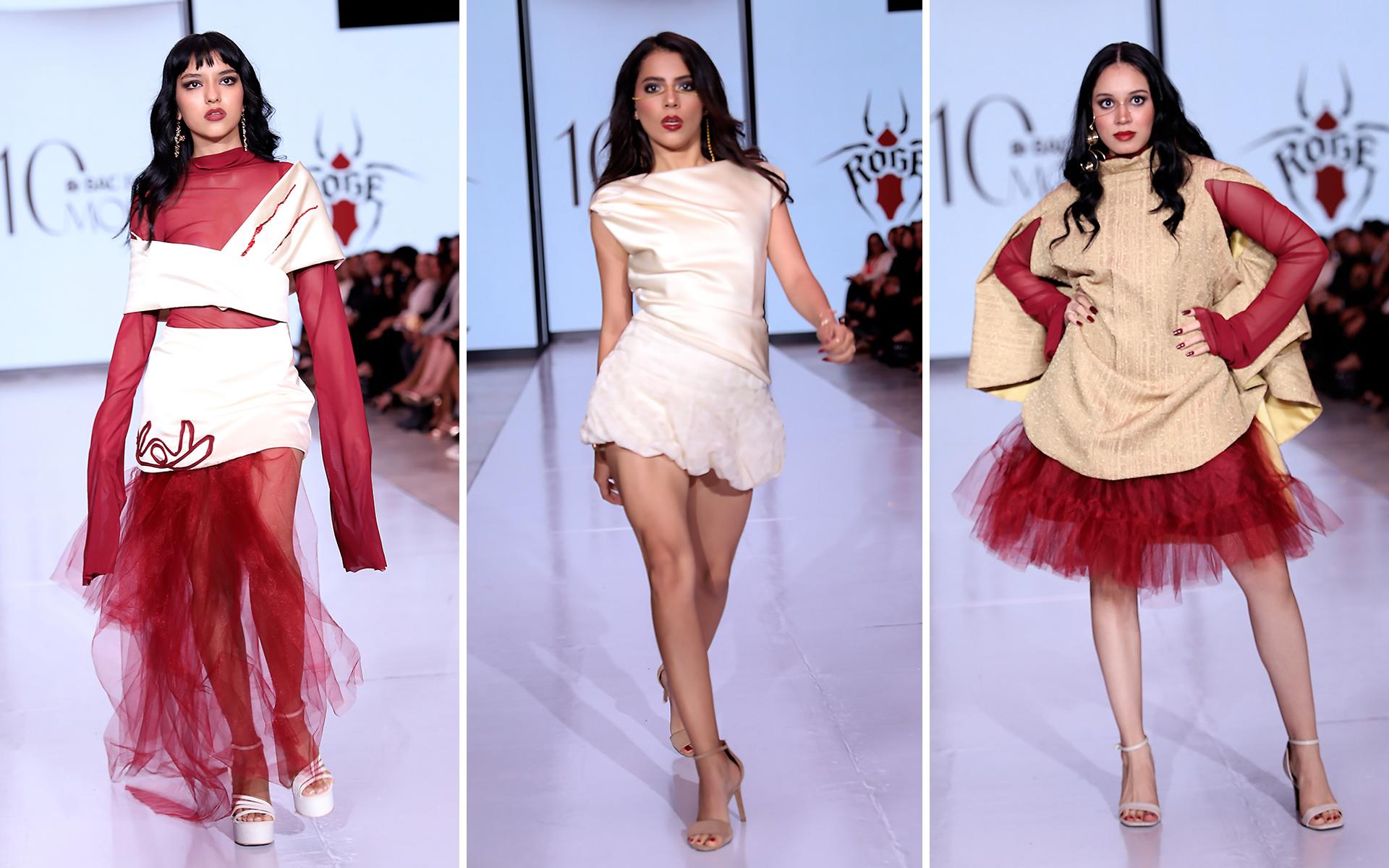 La colección “FOR I HAVE SINNED” de Rosángel Donaire en BAC Estilo Moda 2025 nos invitó a explorar el lado más profundo del ser humano. Con una visión surrealista, la diseñadora interpretó el pecado desde una perspectiva artística y abstracta, incorporando elementos que reflejan la oscuridad y la contradicción que habitan en todos nosotros. Cada look narró una historia a través de texturas como el mesh, el podesua y la organza, en una paleta dominada por el rojo, ivory y dorado.
