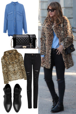 Denim y leopard look