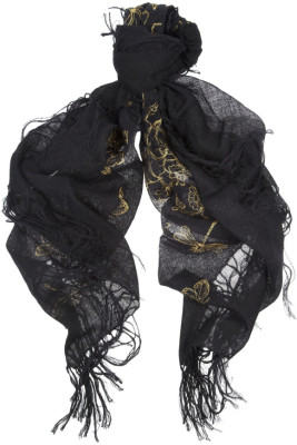 Black & Gold. Bufanda negra con detalles dorados by Gucci