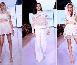 En la cima de su creatividad, el diseñador hondureño Roberto Ramírez presentó Cenit, su décima pasarela en BAC Estilo Moda, una colección dibujada por pliegues y volúmenes que evocan esculturas en movimiento.