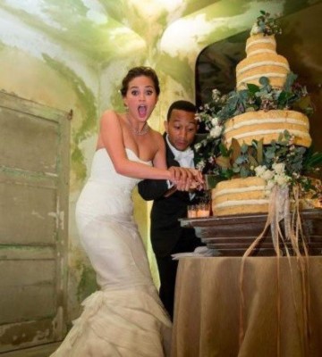 El famoso contante John Legend y Crissy Teigen eligieron una torta natural de 3 pisos