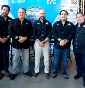 En Cervecería La 20 se realizó la conferencia de prensa para anunciar la 14ª edición del torneo de pesca Honduras International Billfish Open, que se llevará a cabo los días 5, 6 y 7 de marzo en The Marine Grill &amp; Marina, en el municipio de Omoa, Cortés. En la foto: Socios del Club de Pesca del Caribe: Mauricio Canahuati, Basilio Fuschich, Roberto Calderón, Christopher Fuschich y Geovani Chahín.