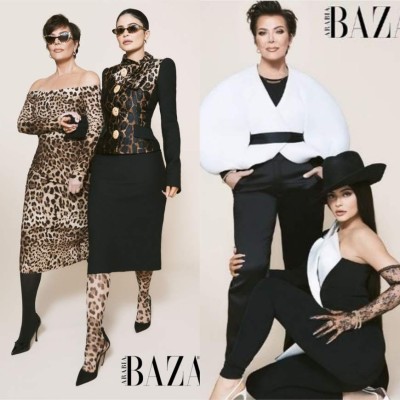 Kylie y Kris Jenner en la portada de Harpers Baazar Arabia