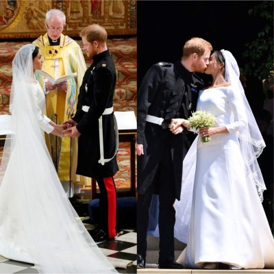 Meghan la duquesa de Sussex enamoró con su vestido