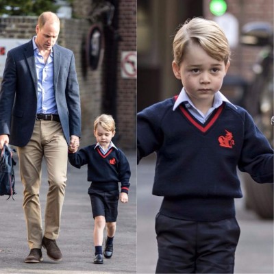 Así fue la llegada de George a su primer día de clases