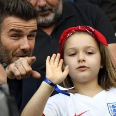 David Beckham desató la polémica al besar a su hija en la boca