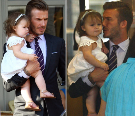 David y Victoria pasean a Harper por Londres