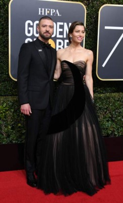 Singer Justin Timberlake and actress Jessica Biel arrives for the 75th Golden Globe Awards on January 7, 2018, in Beverly Hills, California. / AFP PHOTO / VALERIE MACON $!Singer Justin Timberlake and actress Jessica Biel arrives for the 75th Golden Globe Awards on January 7, 2018, in Beverly Hills, California. / AFP PHOTO / VALERIE MACON