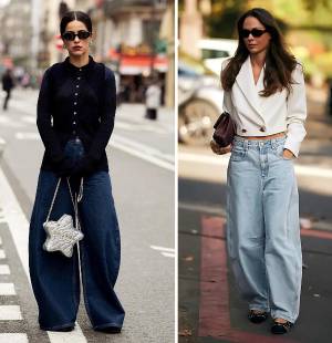 Los vaqueros de corte barrel, también conocidos como <i>barrel fit</i>, se consolidan como una de las siluetas favoritas de la moda actual. Para sacarles el máximo partido, combínalos con un <i>tank top</i>, unas bailarinas deportivas y un bolso mini. Firmas como Loewe, Acne Studios y Schiaparelli vuelven a apostar por este diseño de líneas curvas y aire contemporáneo, una prenda versátil que promete mantenerse vigente más allá de una temporada