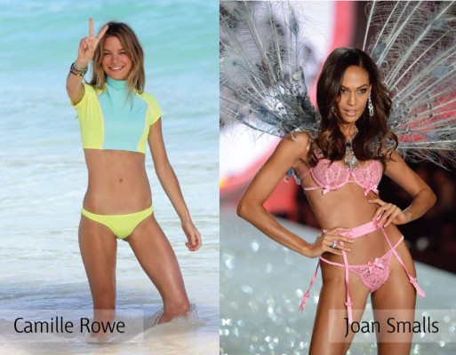 Camille Rowe (debut) y Joan Smalls