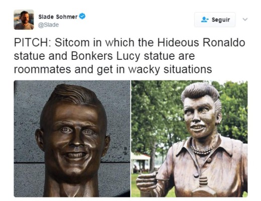 El busto de bronce de Cristiano Ronaldo no se parece nada a él