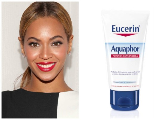 Beyoncé es muy cuidadosa de su piel y lejos de usar un producto de precio inalcanzable, ella opta por una crema de la línea Aquaphor de Eucerin