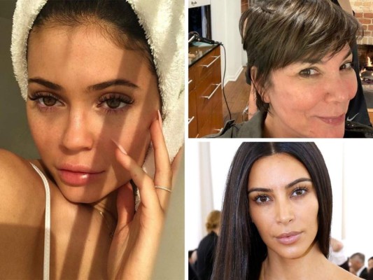 Kylie confiesa que ama sus pecas y Kim K muestra la evolución de la psiorasis en su piel. Desde la matriarca Kris hasta Kendall y Kylie: Las mejores fotos de las Kardashian con no makeup.