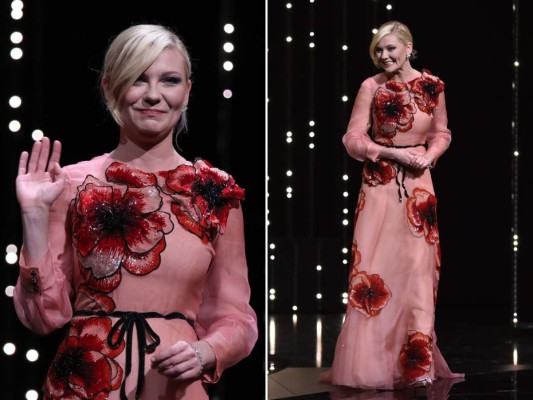 Kirsten Dunst en Gucci y joyas by Chopard