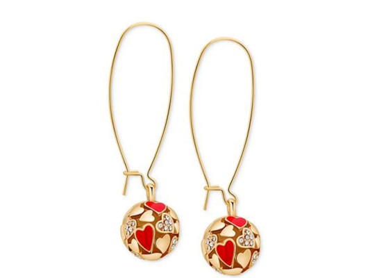 Aretes de esfera con motivos de corazones by Guess