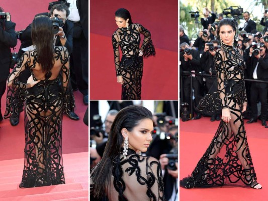Kendall Jenner en un vestido de transparencias by Cavalli Couture