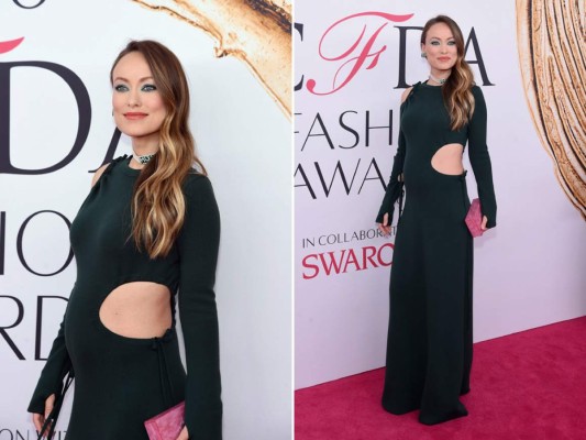 Olivia Wilde en Rose Assoulin y bolso de Edie Parker