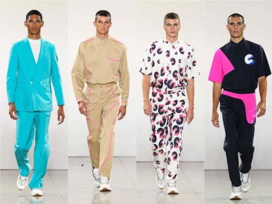 El diseñador hondureño que reside en New York, Carlos Campos, presentó su más reciente colección para la temporada Spring/Summer 2020. Esta nueva propuesta del diseñador está inspirada en la moda masculina de los años 90 la cual se ve reflajada en los colores llamativos y brillantes característicos de dicha década. (Fotografías por: Yongqi Liu)