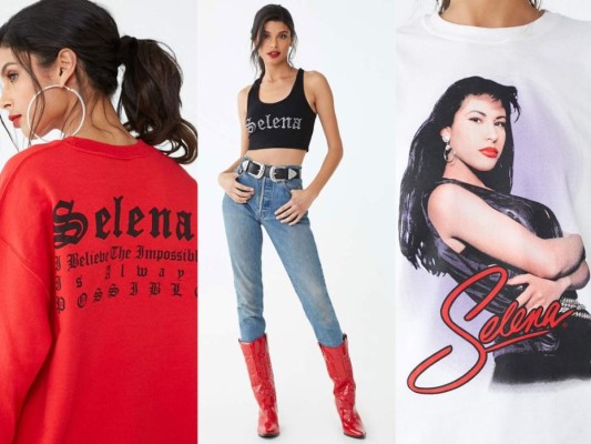 Forever 21 presenta colección inspirada en Selena Quintanilla. Al cumplirse 22 años de la película que llevara a la fama a Jennifer López, Forever 21 rinde un homenaje a la reina del Tex Mex con vibrantes diseños de crop tops, hoodies, sweatpants, fajas, boinas, camisetas y otros accesorios con estampados y mensajes temáticos inspirados en los éxitos de Selena. Te invitamos a que des un vistazo a 'Selena The White Rose Collection'. El nombre de la colección de Forever 21 y cuyo precio oscila entre los cuatro y 40 dólares...