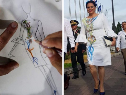 El significado del vestido de la Primera Dama de Honduras, Ana de Hernández  