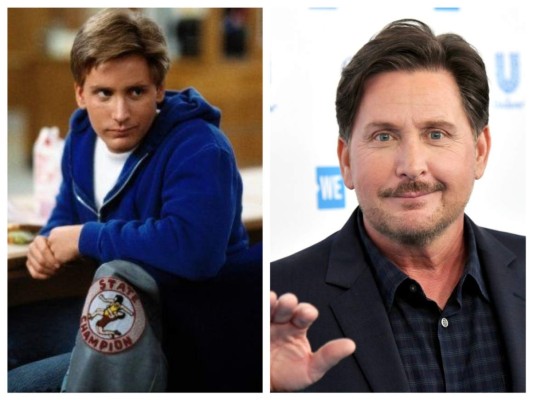 Emilio Estévez<br/>El atleta Andrew Clark y tesoro del equipo de lucha libre, escribió el guión de su propia película Men at Work, la cual dirigió y en la que también protagonizó su hermano Charlie Sheen. Desapareció un tiempo de la pantalla grande, dedicándose a la escritura y dirección de películas, hasta 2018 que apareció en el drama The Public, dirigido y escrito por Estévez. A su vez, estuvo casado con Paula Abdul desde 1992 hasta 1994, actualmente tiene dos hijos con su ex pareja, Carey Salley.
